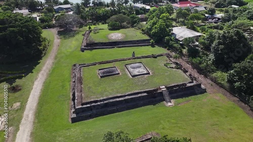 Ancient terrace tombs in Tonga. Historical landmark and cultural heritage, Polynesia. photo