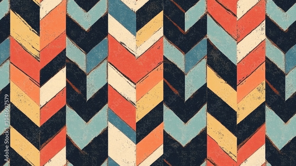 Geometric zigzag shapes seamless pattern suitable for print fabric and textile applications Seamless design for wallpaper