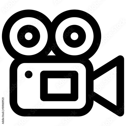 Video camera. Editable stroke vector icon.