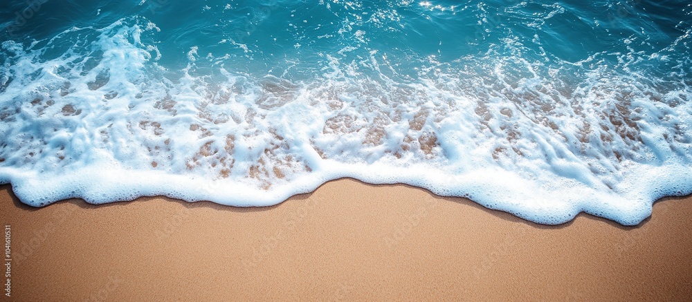 Fototapeta premium Ocean Wave Crashing on Sandy Beach