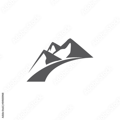 mountain logo abstract design template road illustration vector