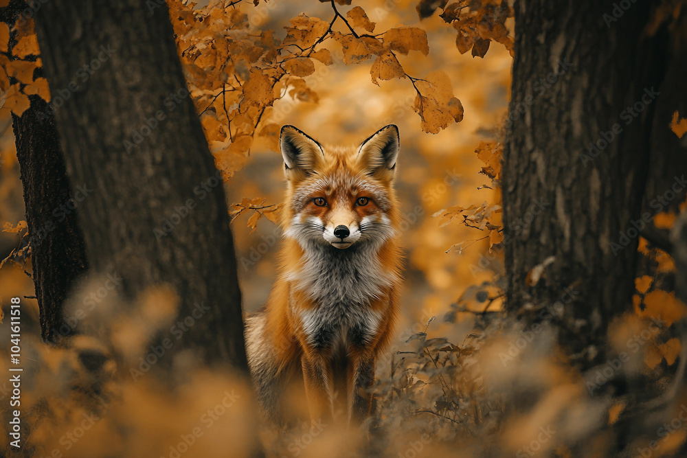 Naklejka premium Wild animal in natural habitat generative AI technology