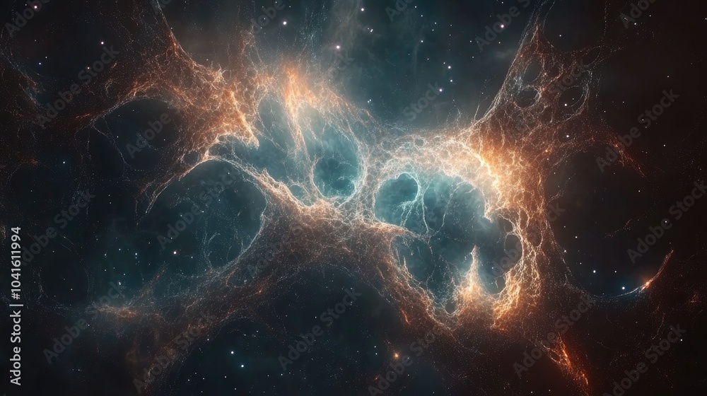Fantasy 3D visualization of a fractal nebula backdrop Fantasy 3D visualization of a fractal nebula backdrop