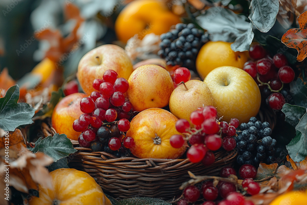 A close-up shot of food symbolizing harvest autumn cozy vibes generative AI