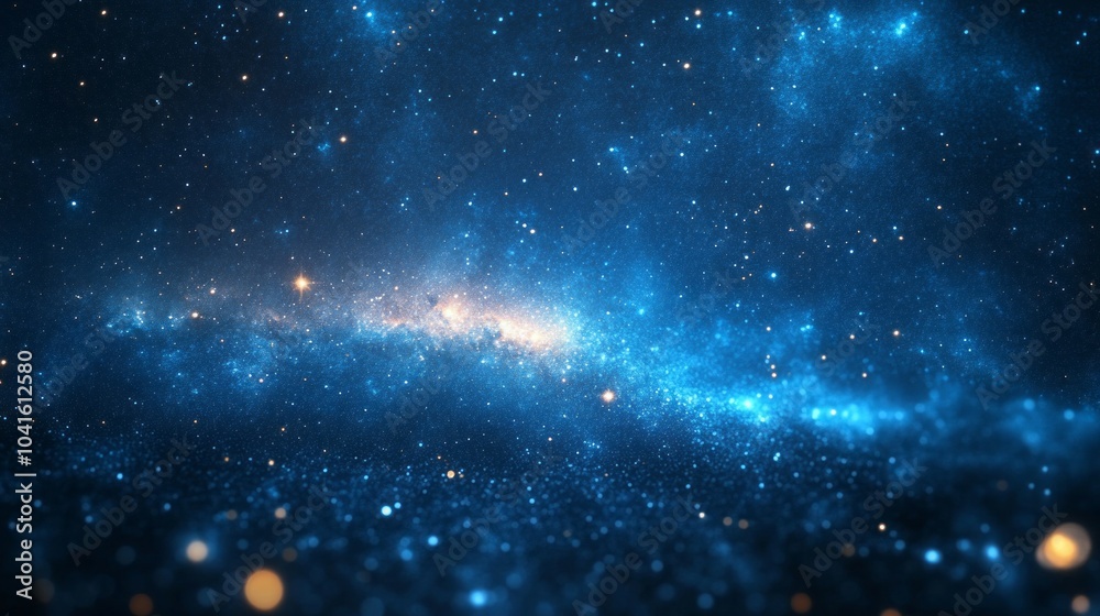 Naklejka premium A blue sky with a lot of stars and a galaxy