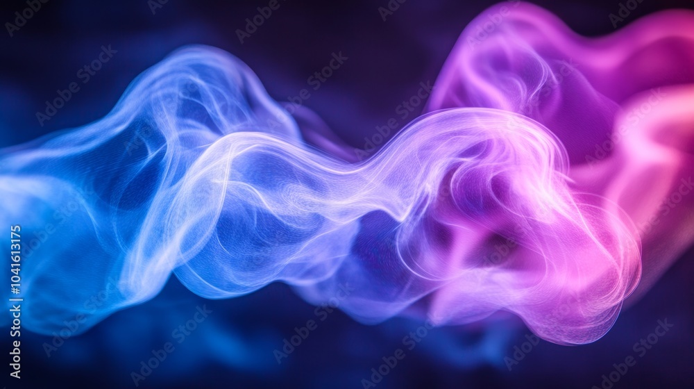 Abstract Smoke Swirls in Blue and Pink on Black Background Abstract Smoke Swirls in Blue and Pink on Black Background