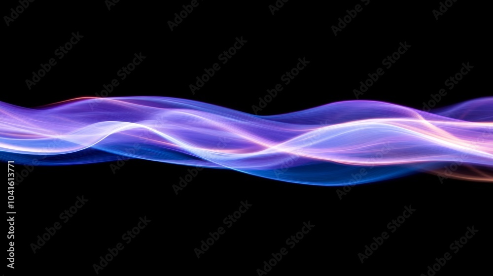 Obraz premium Abstract Purple and Blue Light Wave on Black Background
