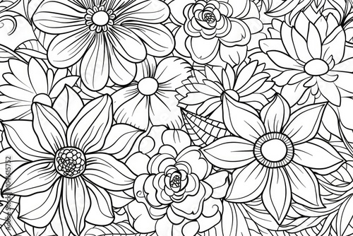 Wallpaper Mural Coloring book illustration of a textured background with a grunge style Torontodigital.ca