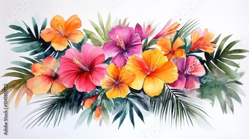 Vibrant watercolor floral arrangement