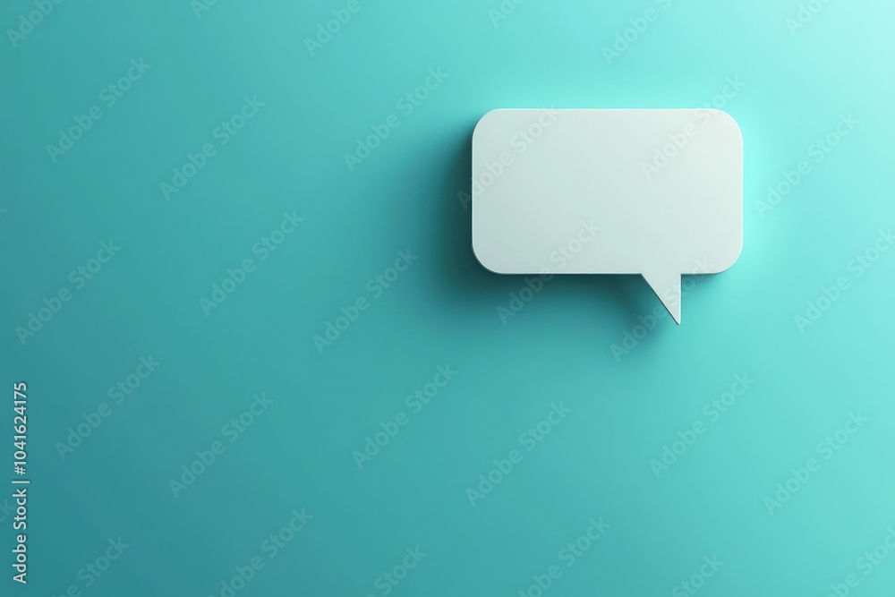 Minimalist Speech Bubble on Soft Blue Background Minimalist Speech Bubble on Soft Blue Background