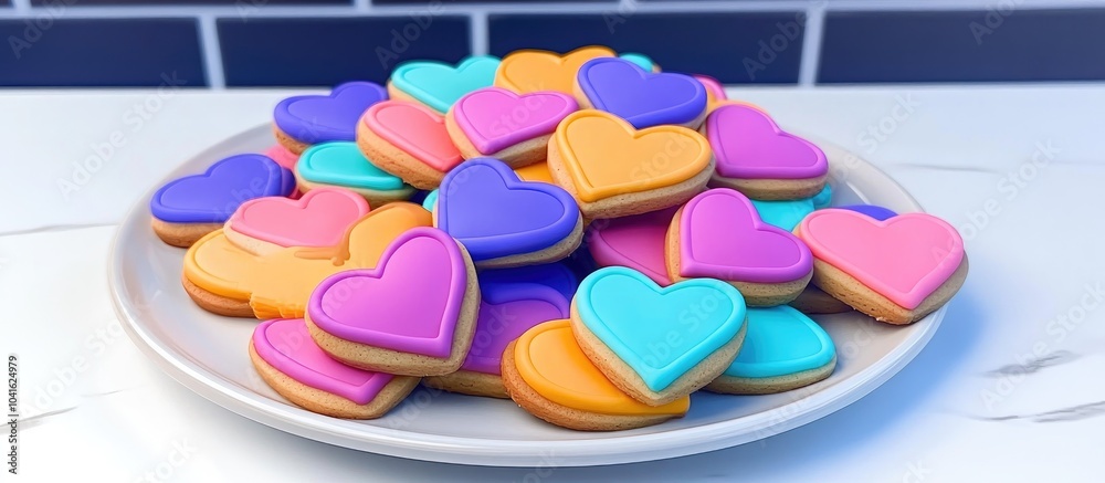 Piled Up Heart Shaped Icing Cookies Piled Up Heart Shaped Icing Cookies