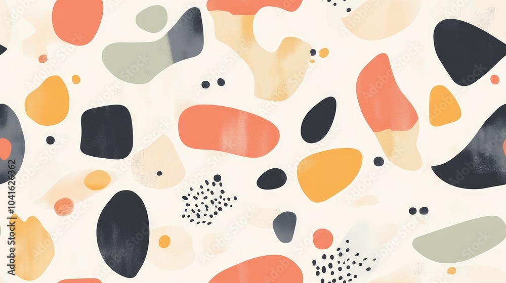Fototapeta premium Prepared for various surfaces this minimal modern patterned background features abstract and pastel colors Ideal for wallpaper pattern fills and surface textures it showcases cultural seamless pat