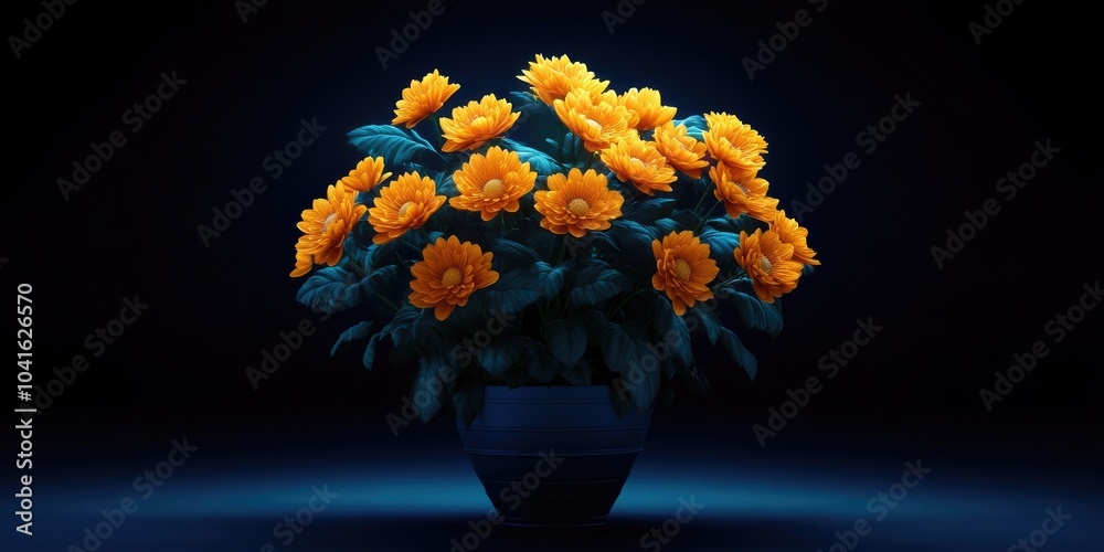 Painted chrysanthemum flowers in an elegant bouquet arrangement, Chrysanthemum flowers arranged in a bouquet Painted chrysanthemum flowers in an elegant bouquet arrangement, Chrysanthemum flowers arranged in a bouquet