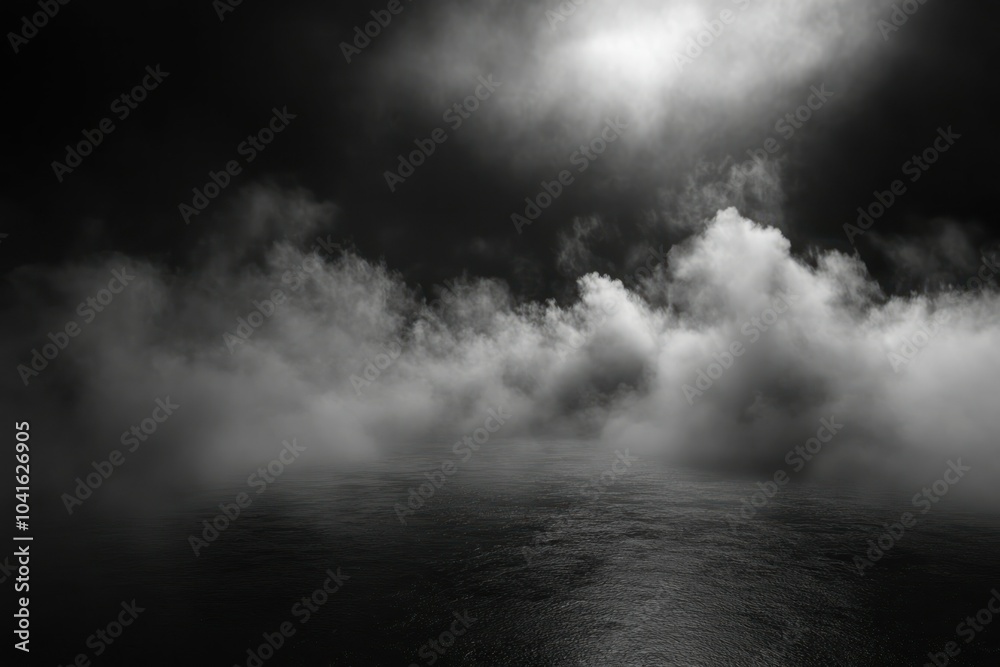 Fototapeta premium Dark and Mysterious Clouds Over Calm Water