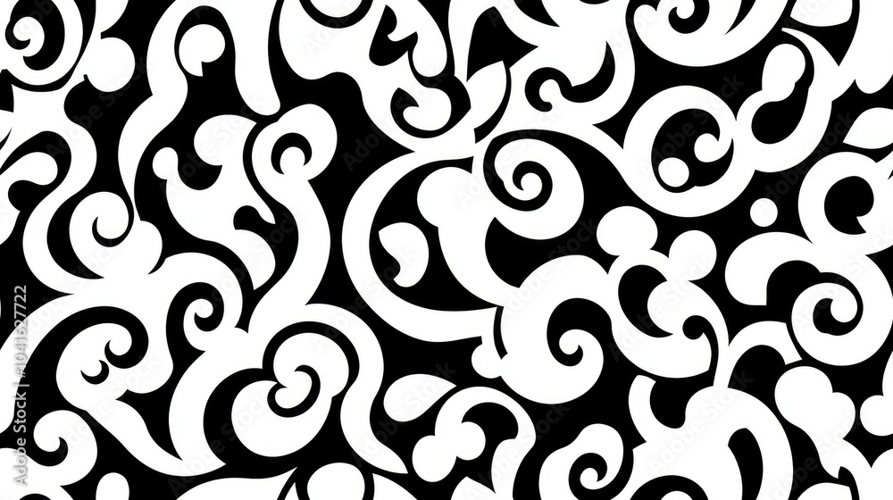 Abstract seamless black and white pattern for design textiles and backgrounds Abstract seamless black and white pattern for design textiles and backgrounds
