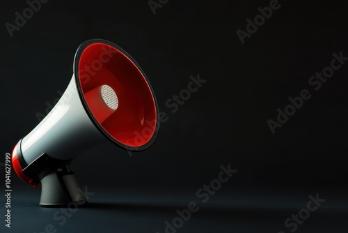 Red and White Megaphone on Dark Background