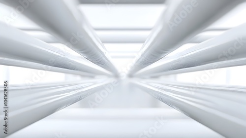 Smooth Industrial White Pipelines at a Futuristic Gas Refinery