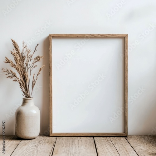 Minimalist Frame with Dried Grass Decor