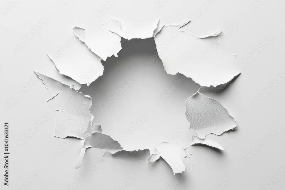 Torn Paper Background with White Texture Effect Torn Paper Background with White Texture Effect