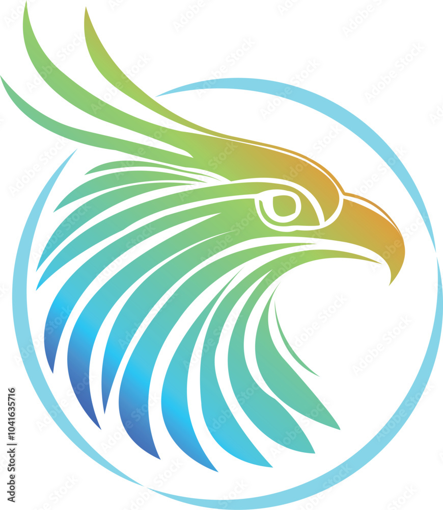 Gradient Raund bird logo design Gradient Raund bird logo design