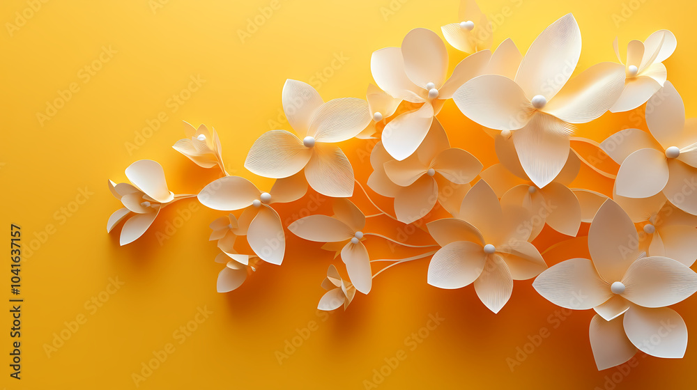 Fototapeta premium Dendrobium Orchids logo 3d vector paper cute
