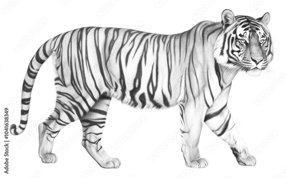 Naklejka premium PNG Tiger drawing sketch wildlife.