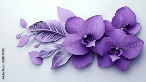 Dendrobium Orchids logo 3d vector paper cute