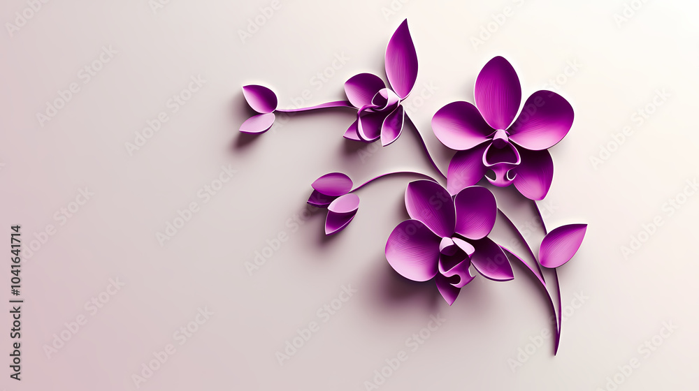 Dendrobium Orchids logo 3d vector paper cute Dendrobium Orchids logo 3d vector paper cute