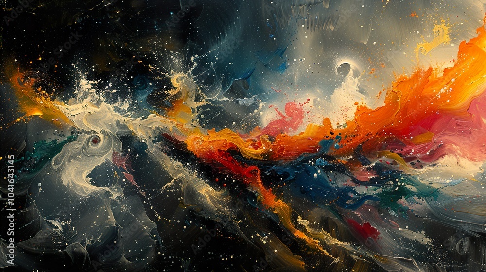 Cosmic Dreams: Abstract Galaxy Painting Cosmic Dreams: Abstract Galaxy Painting