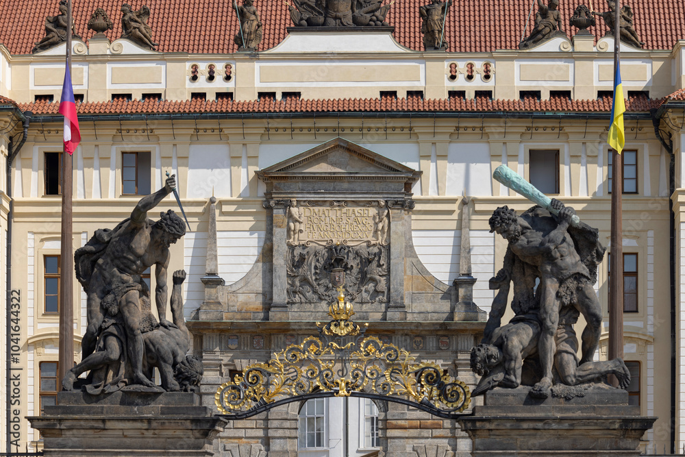 Matthias Gate to Prague Castle (Prazsky hrad), located at Hradcany, Prague; Czech Republic