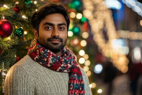 Indian Man in Winter Sweater Style photo