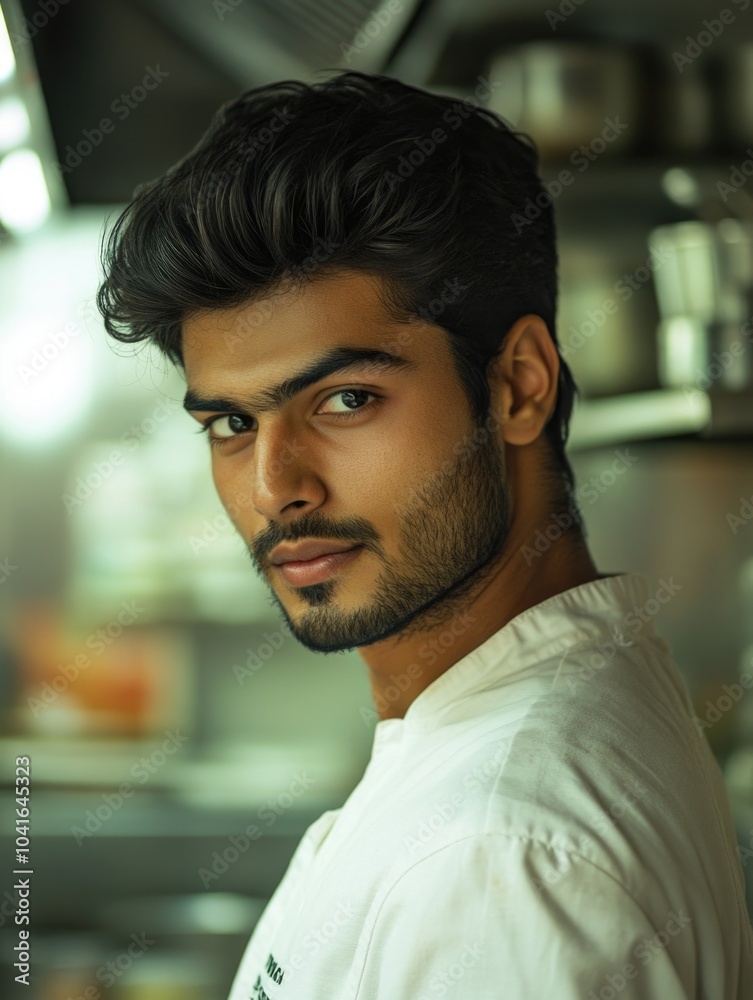Young Chef in Professional Kitchen Young Chef in Professional Kitchen