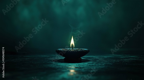 A minimal, creative Diwali festival card background featuring soft colors, glowing diyas, and elegant patterns