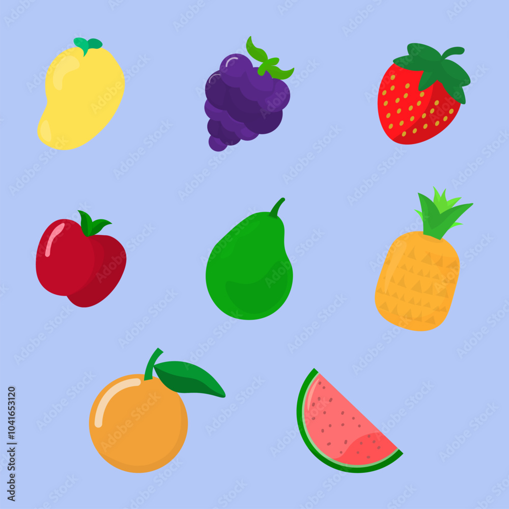 Simple Bright and Fresh Fruits Set Simple Bright and Fresh Fruits Set