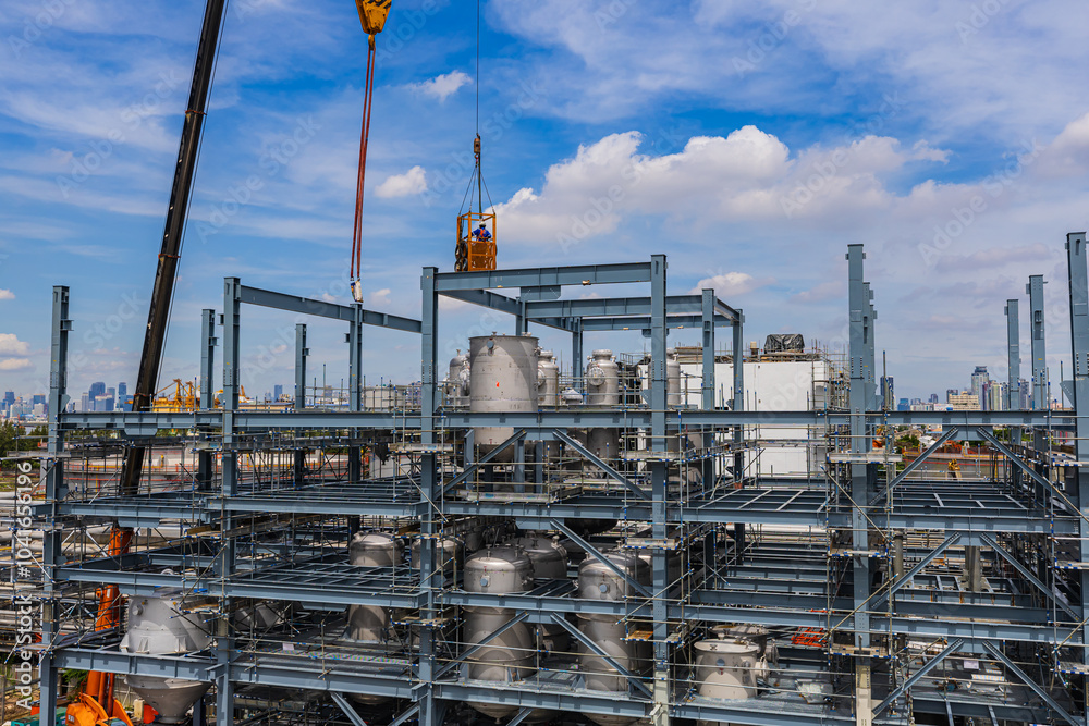 Oil refinery and plant and tower column of Petrochemistry industry in oil and gas Oil refinery and plant and tower column of Petrochemistry industry in oil and gas