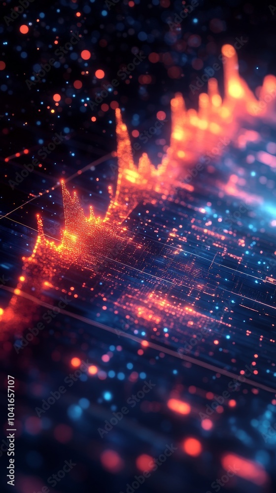 Fototapeta premium Upward arrow showing business growth and success in futuristic design