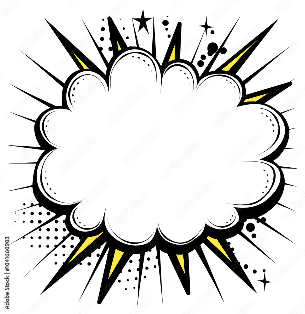 Naklejka premium PNG Speech bubble in a comic style background graphics art.