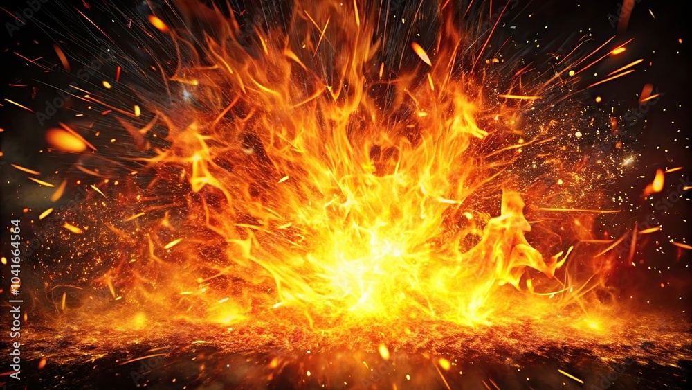 Burning fire sparks in extreme close-up Burning fire sparks in extreme close-up