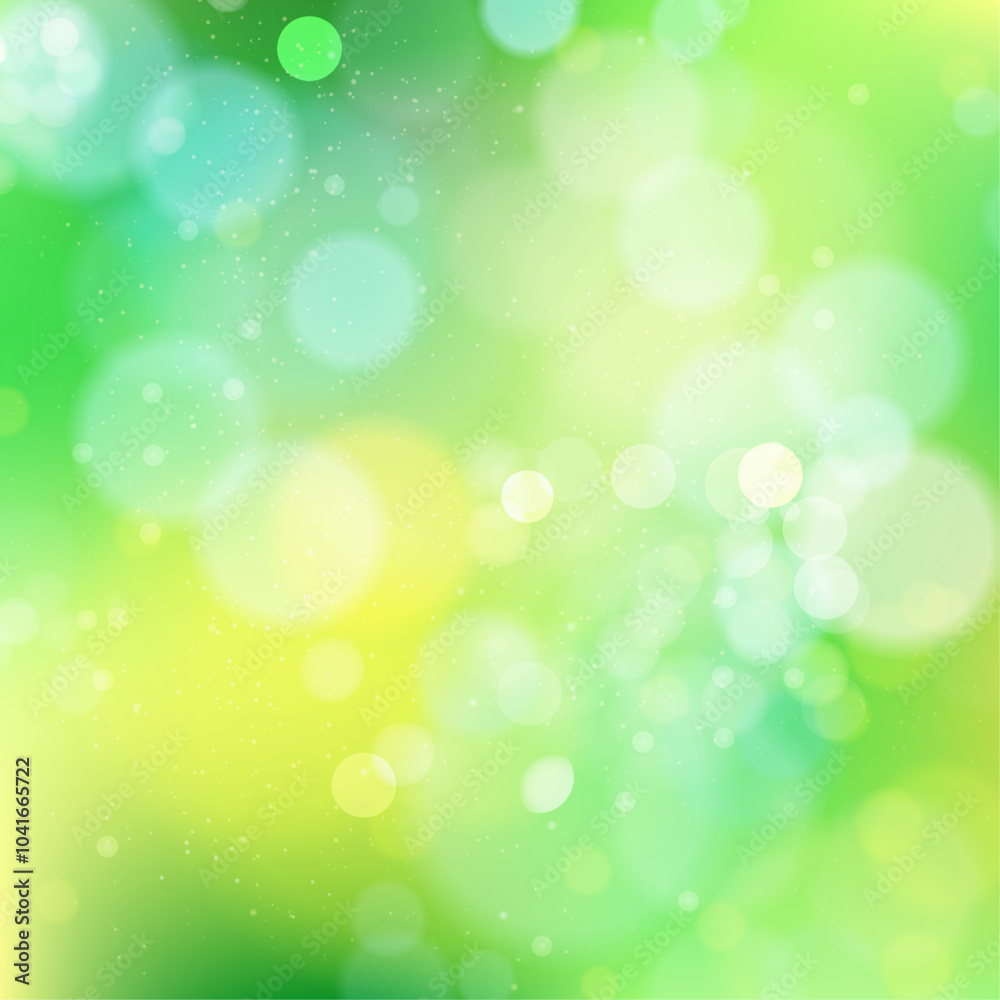 Fototapeta premium Yellow Green Bokeh Abstract Vector Background