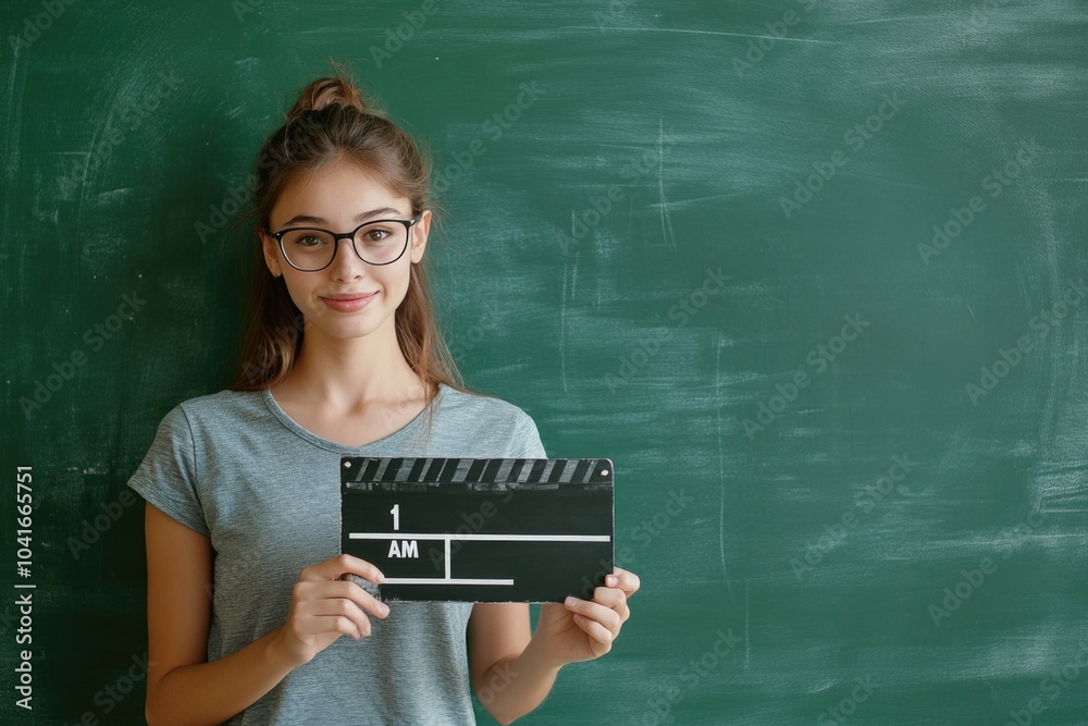 A filmmaker prepares to shoot a scene, using a clap board to mark the beginning and end of takes A filmmaker prepares to shoot a scene, using a clap board to mark the beginning and end of takes