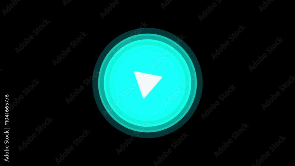 . Video play icon, video symbol on black background. The play icon. Radio Web's play button. 4k video.