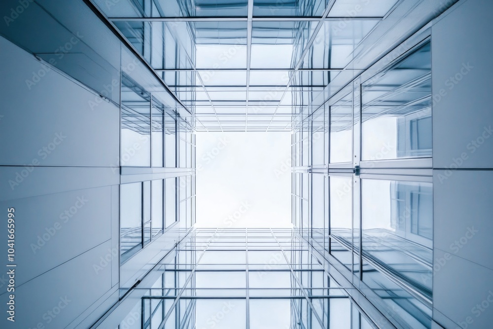 A modern high-rise building with many windows and a sleek design A modern high-rise building with many windows and a sleek design