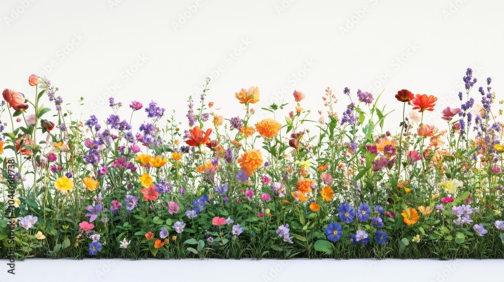 row of garden flowers row of garden flowers