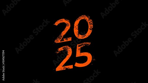 2025 Happy New Year Text Typography  aniamtion 