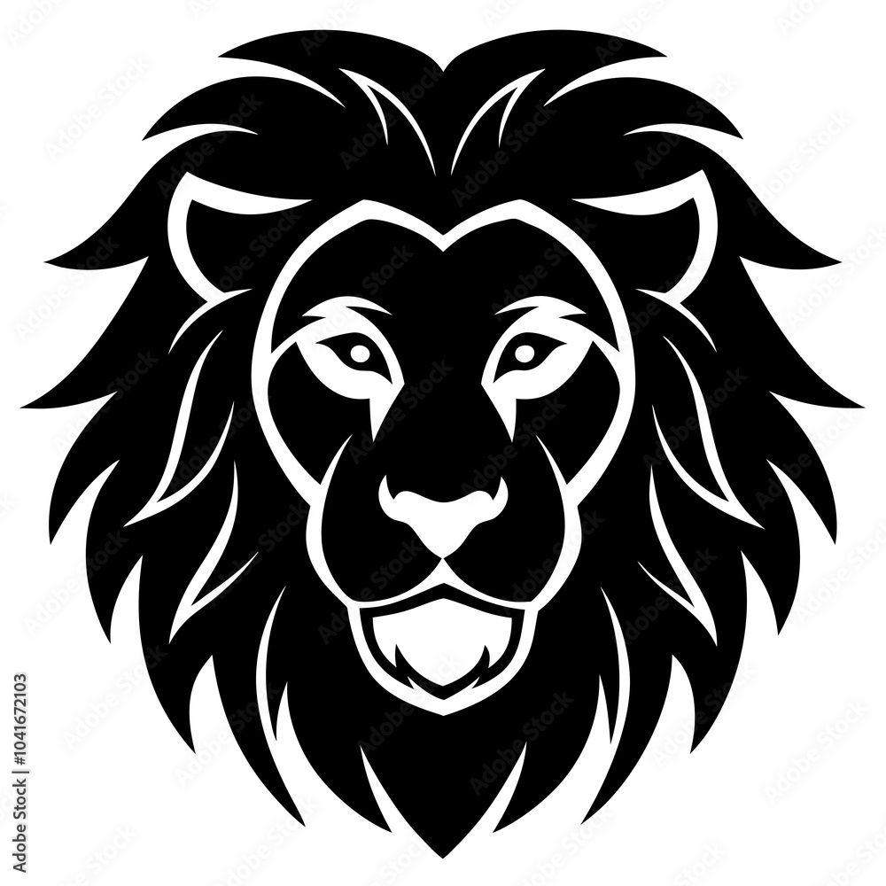 lion face silhouette icon vector art illustration lion face silhouette icon vector art illustration