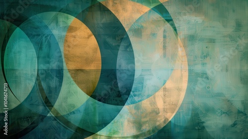 Minimalist Geometric Art with Circles and Subtle Colors