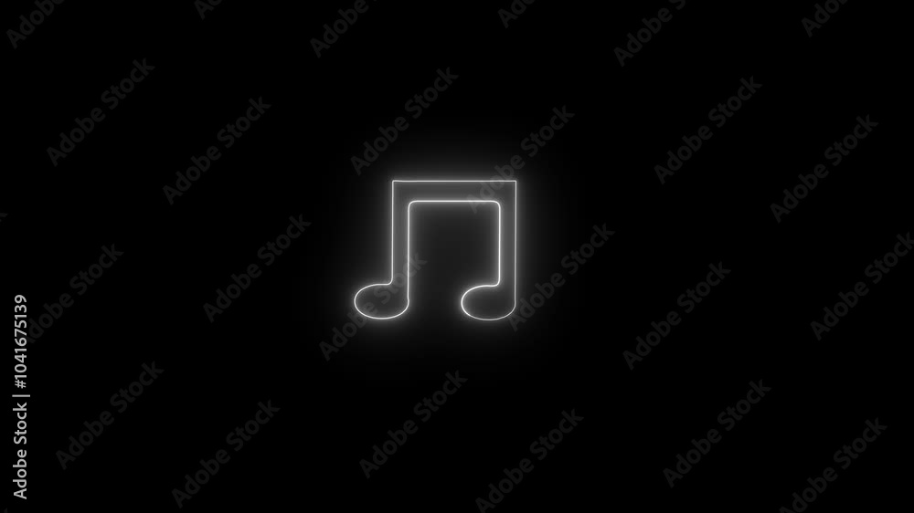 Neon music icon concept. neon glowing single musical note icon abstract design. Neon music icon concept. neon glowing single musical note icon abstract design.