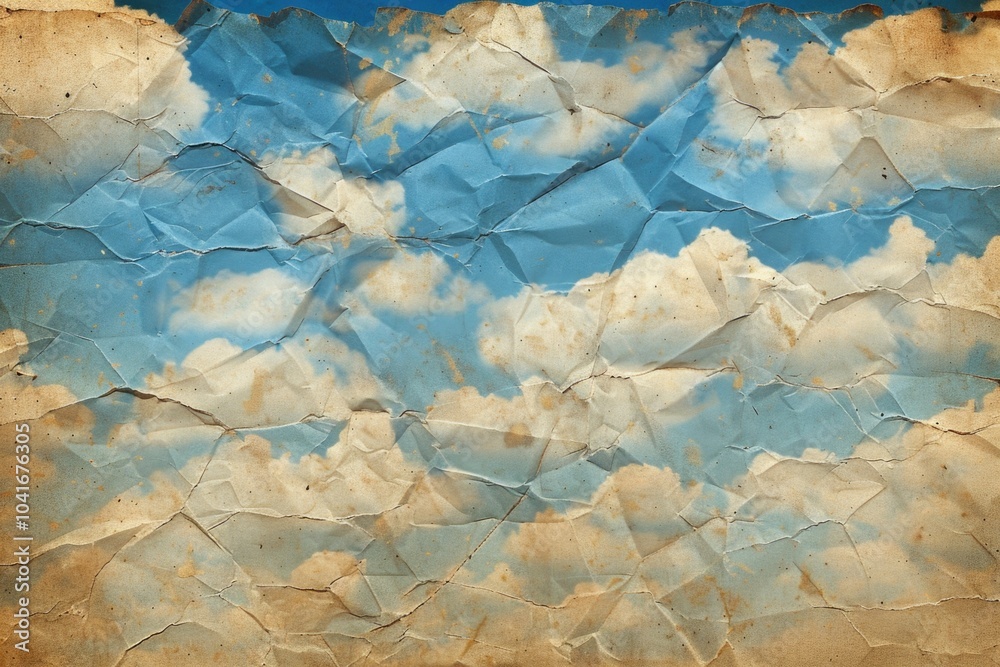 A simple sheet of paper with a beautiful blue sky as its background A simple sheet of paper with a beautiful blue sky as its background