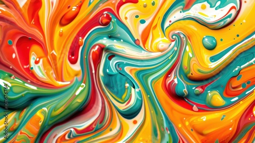 Colorful Swirling Sauce Patterns in High Fidelity