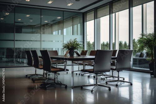 Interior of a modern empty conference room